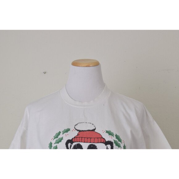 Vintage 90s Cotton Christmas Bear Shirt size L - Picture 8 of 10